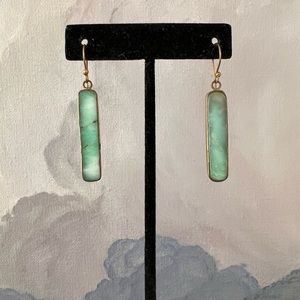 Brass/green turquoise earrings